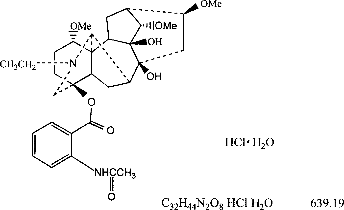 Lappaconitine hydrochoric acid, its production method and its uses in preparing analgetic