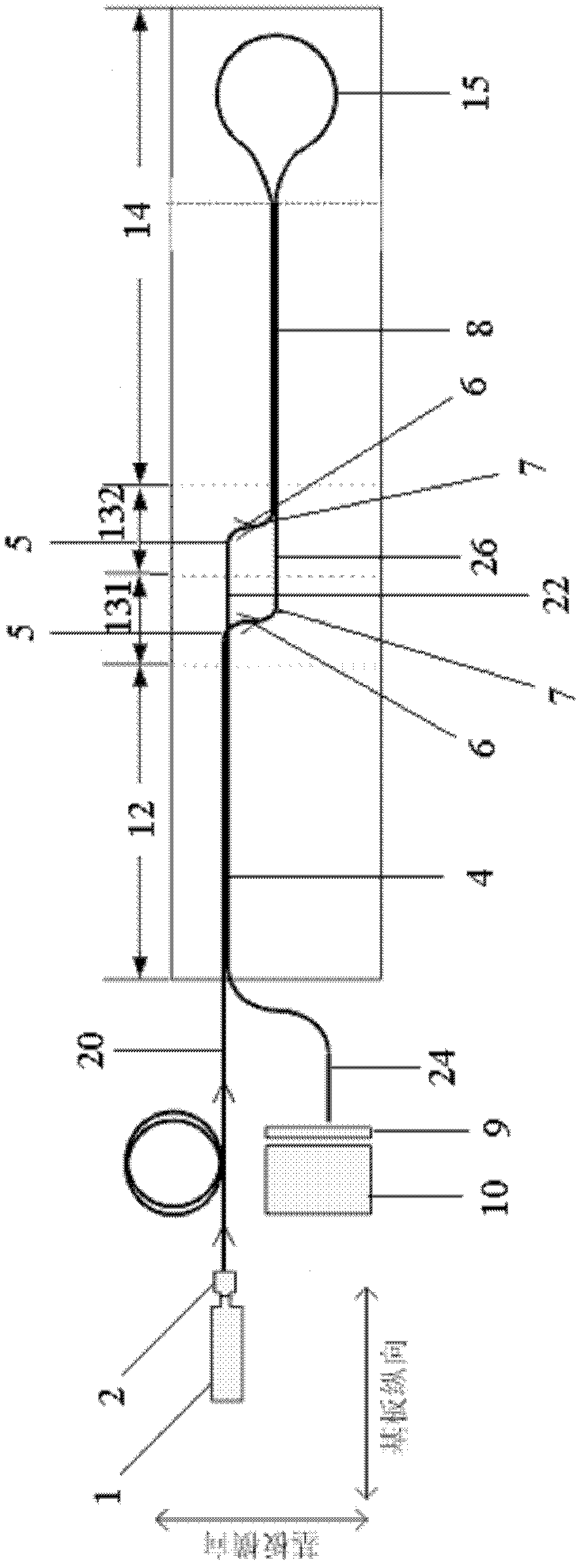 Light path deflecting optical fiber strain sensor based on optical fiber LP21 mode