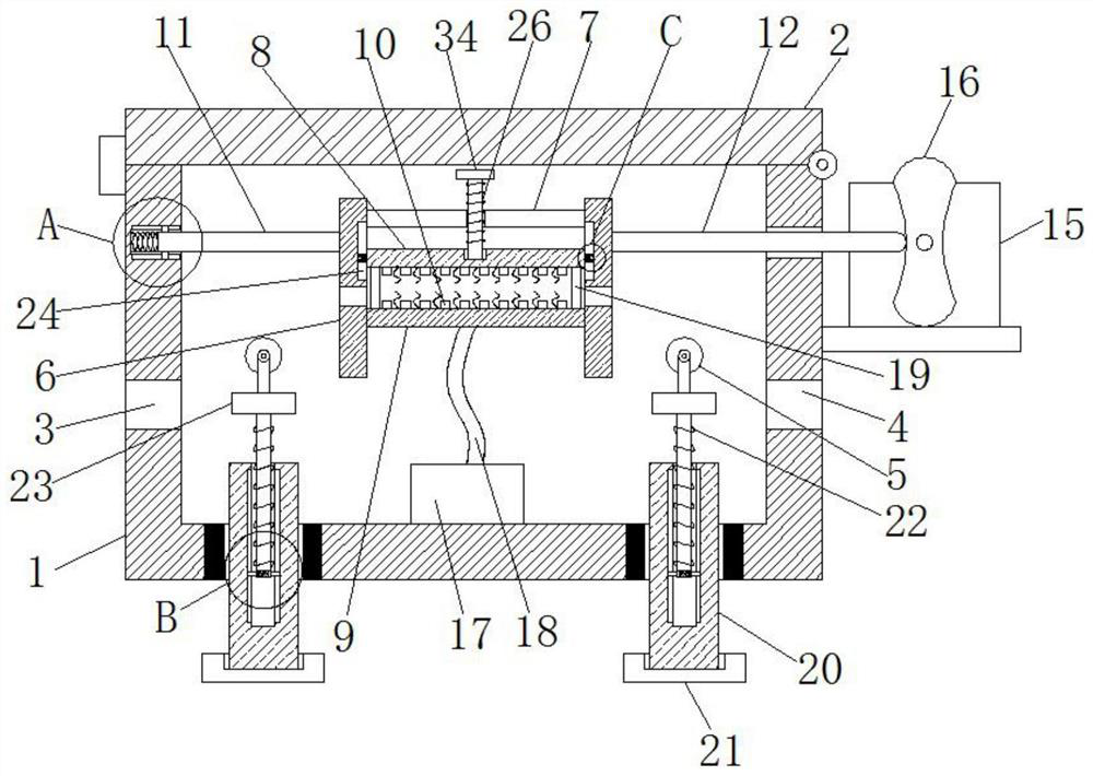 A dust removal box for cotton cloth processing and conveying