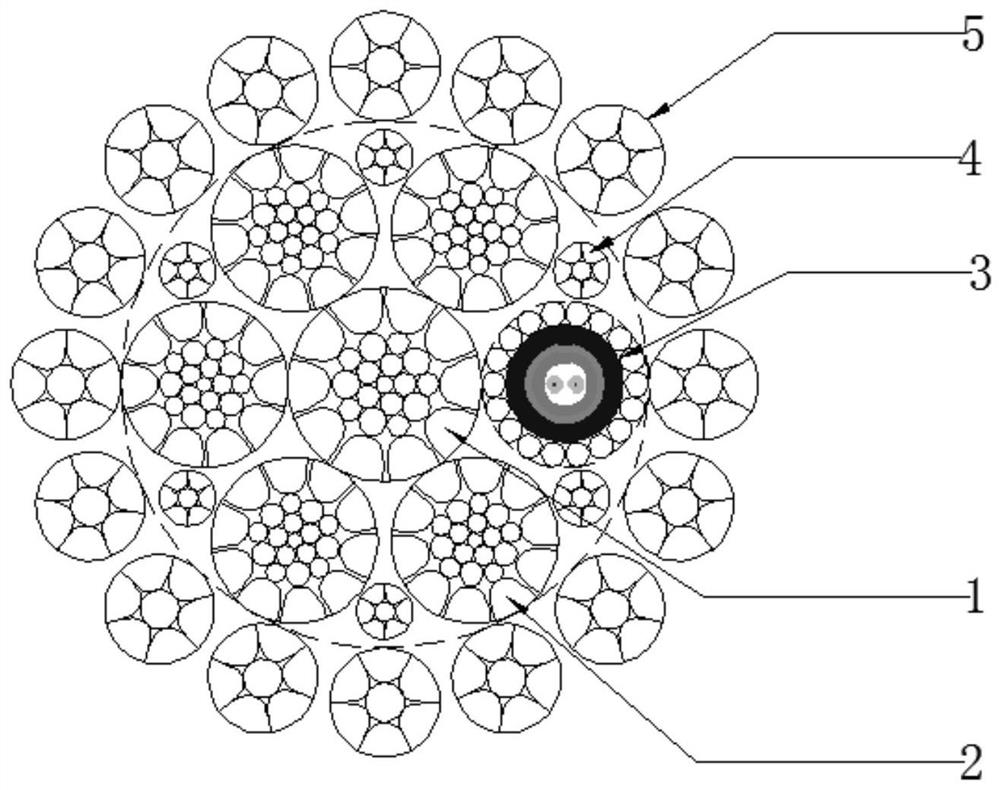 Production method of video deep well rescue steel wire rope