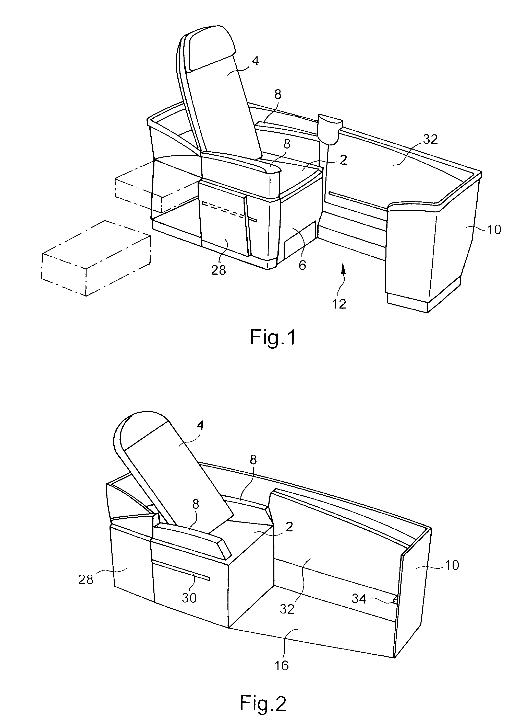 Convertible seat for an aircraft passenger