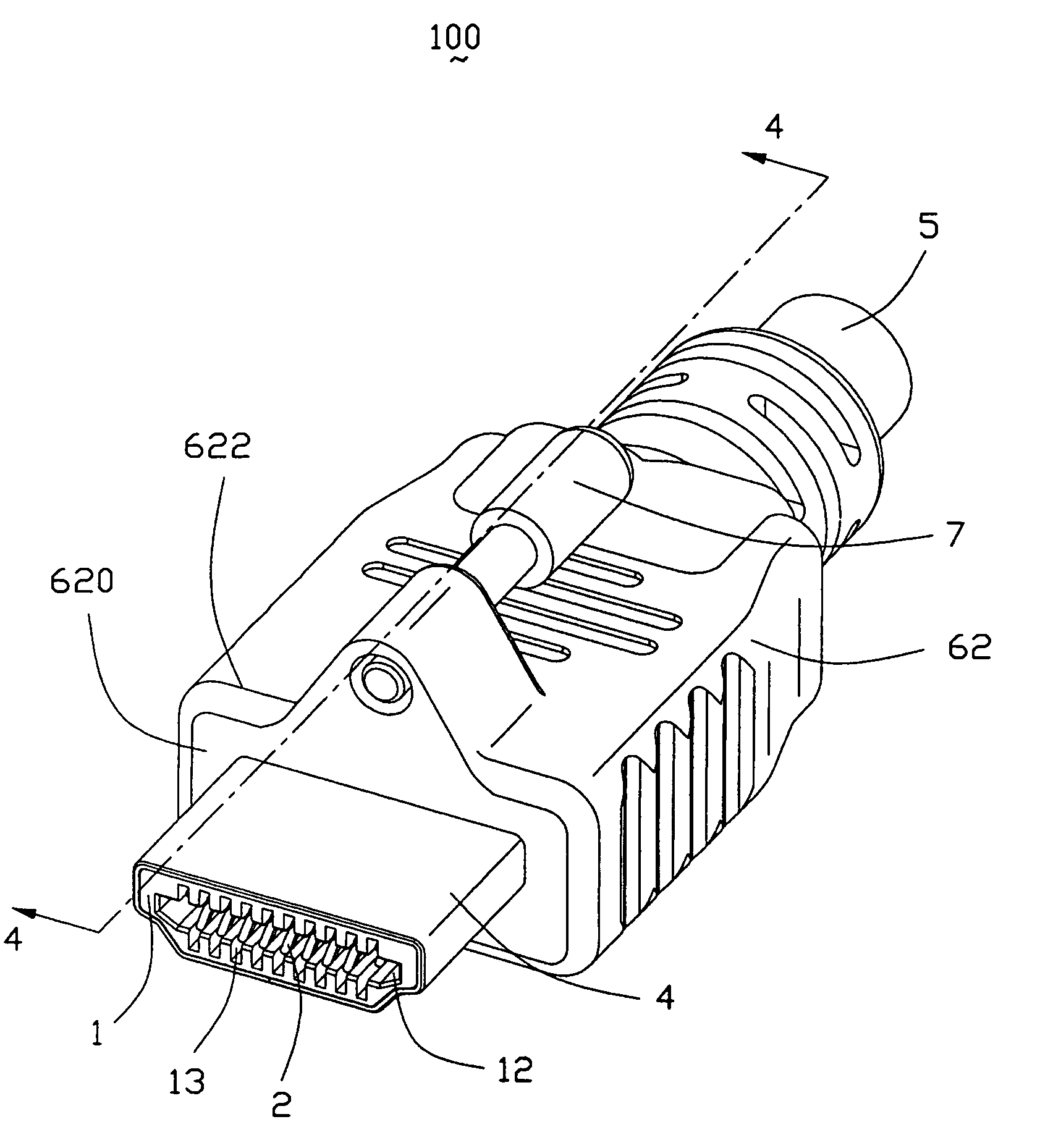 Cable connector having fastening member