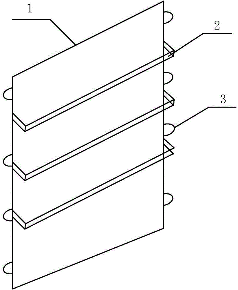 Large-gradient stone side slope protection structure based on rainwater collecting bags