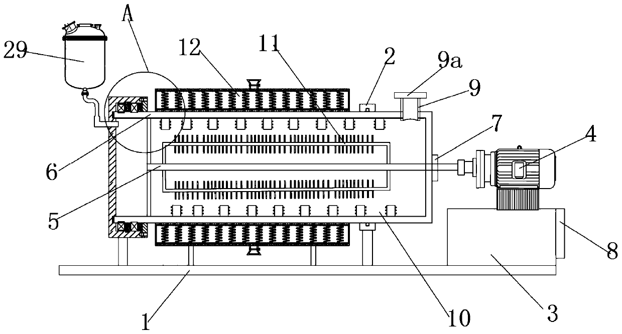 Drum-type thermal-insulation fermentation device used for production of bio-organic fertilizer