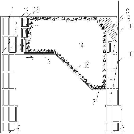 Flexible shield support excavation integrated supporting coal-pillar-free mining method of steep medium-thickness coal seam