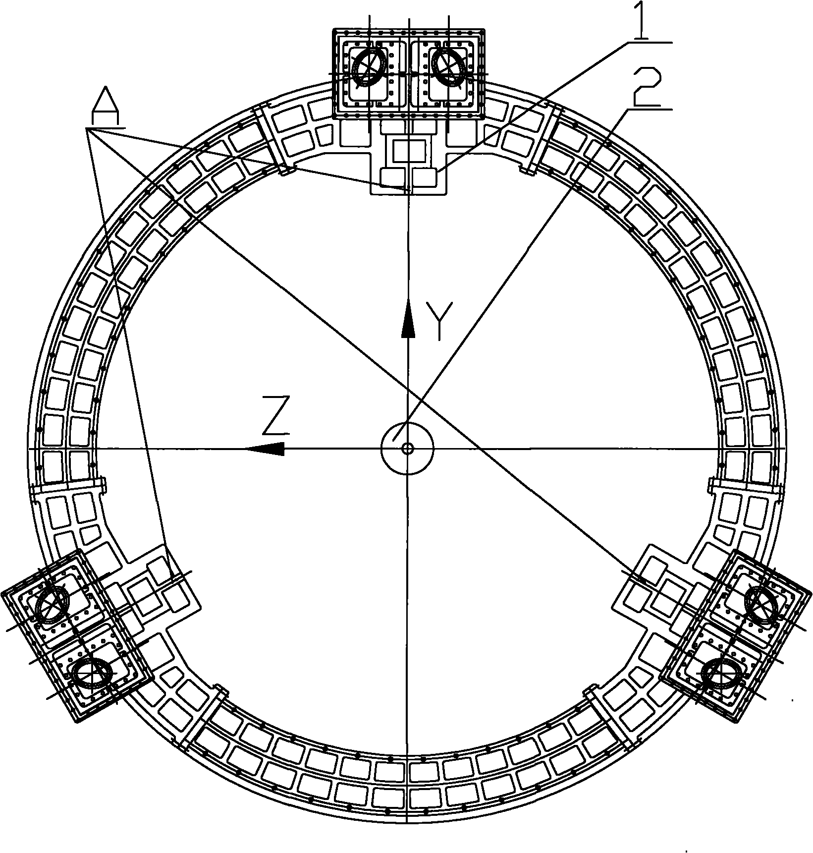 Method for establishing three-dimensional coordinate system of large test equipment