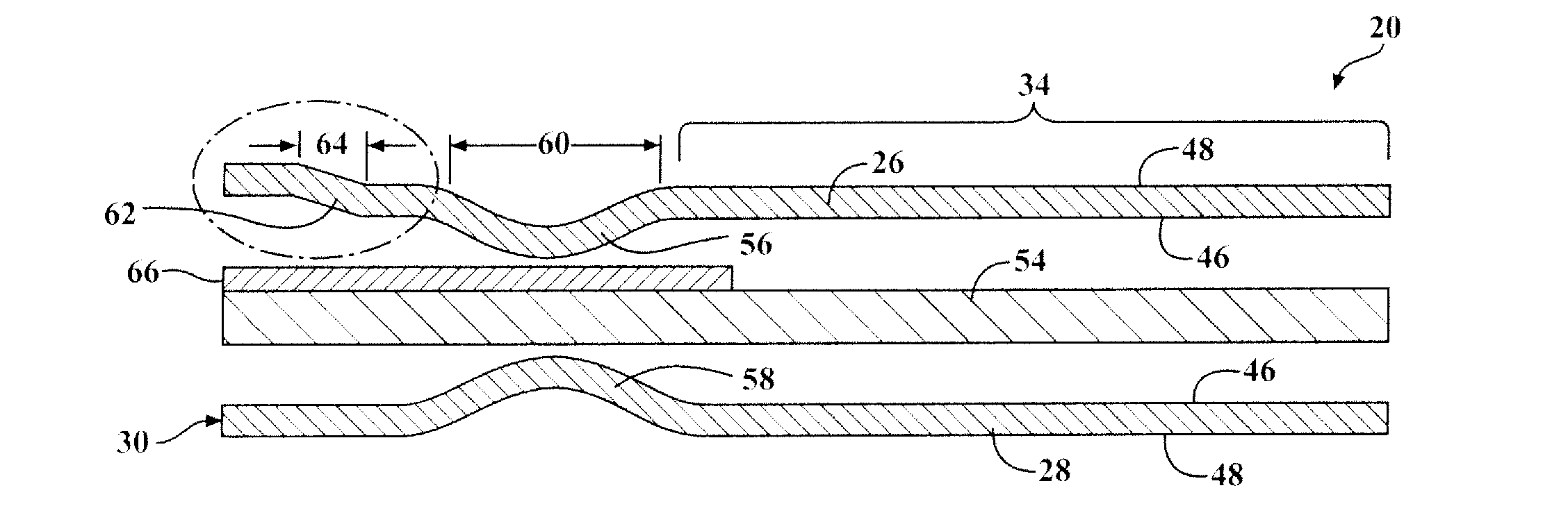 Elastic sealing member radially inwardly of primary sealing bead