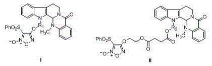 Furazan NO donor type evodiamine derivatives with anti-tumor activity