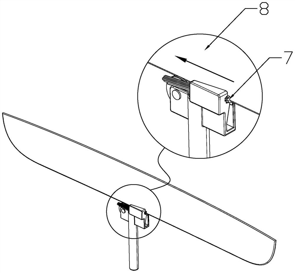 A hand-held glass sealing strip sticking tool