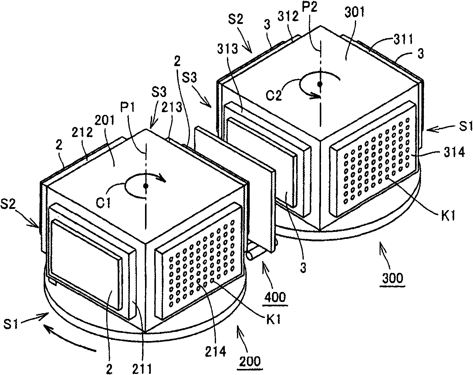 Adhered device for polarizing sheet