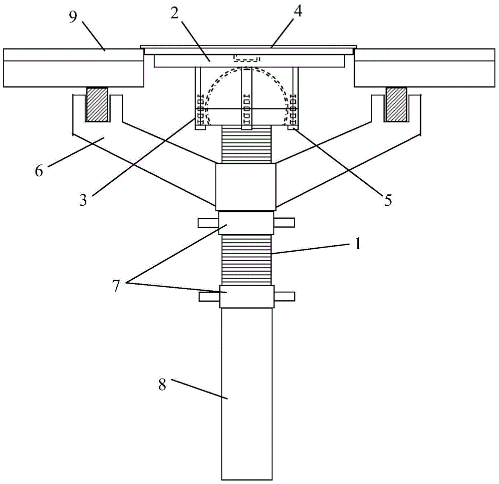 A kind of concrete structure formwork early dismantling adjustable flat top support