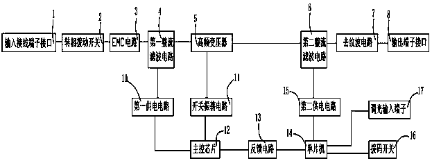 LED power source with live wire phase-converting function