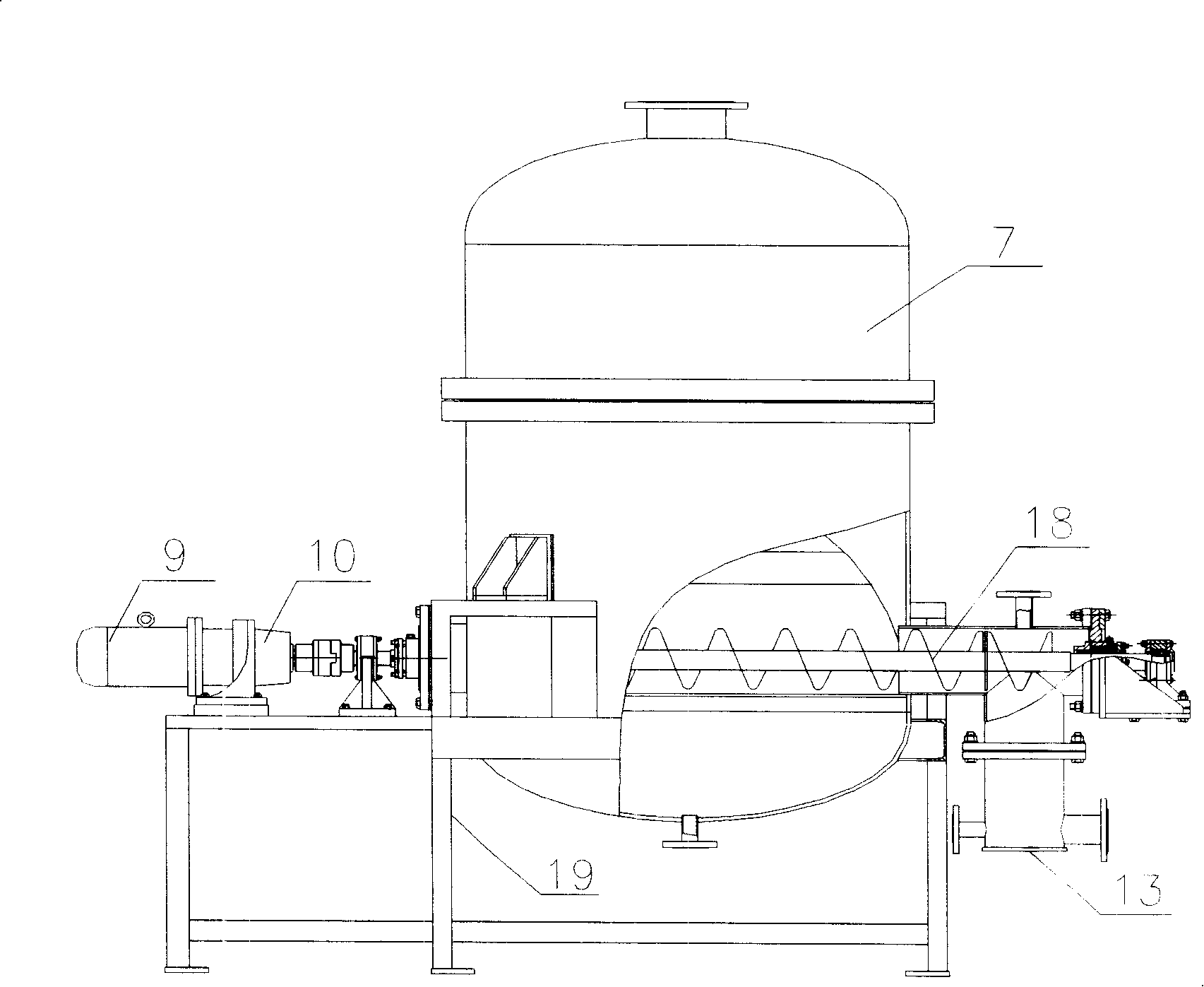 Cabin type helix transporting device