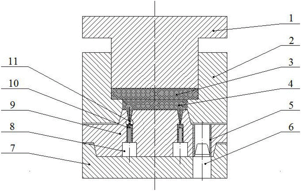 Rapid vulcanization forming process for rubber parts, and die