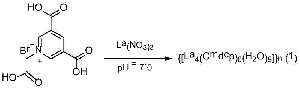 Amphiprotic lanthanum carboxylate metal organic framework and synthesis method thereof, and application of amphiprotic lanthanum carboxylate metal organic framework