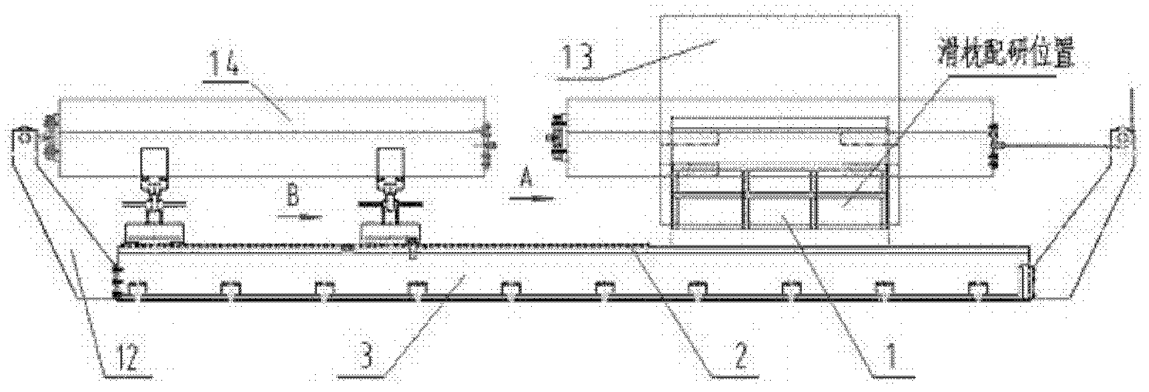 Assembling and scraping device for square hole of spindle box