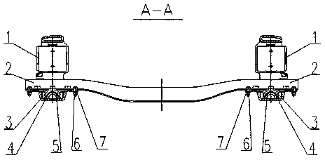 Wheel-rail low-power bogie with transverse swing control device