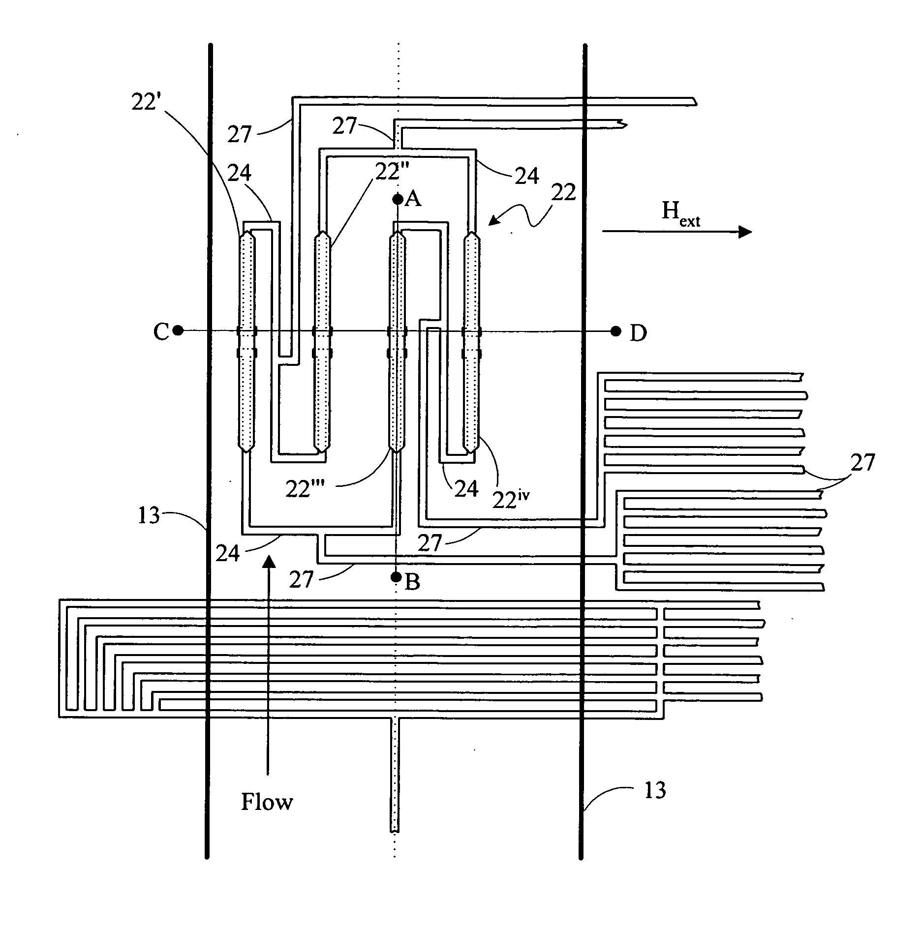 Magnetic particle flow detector