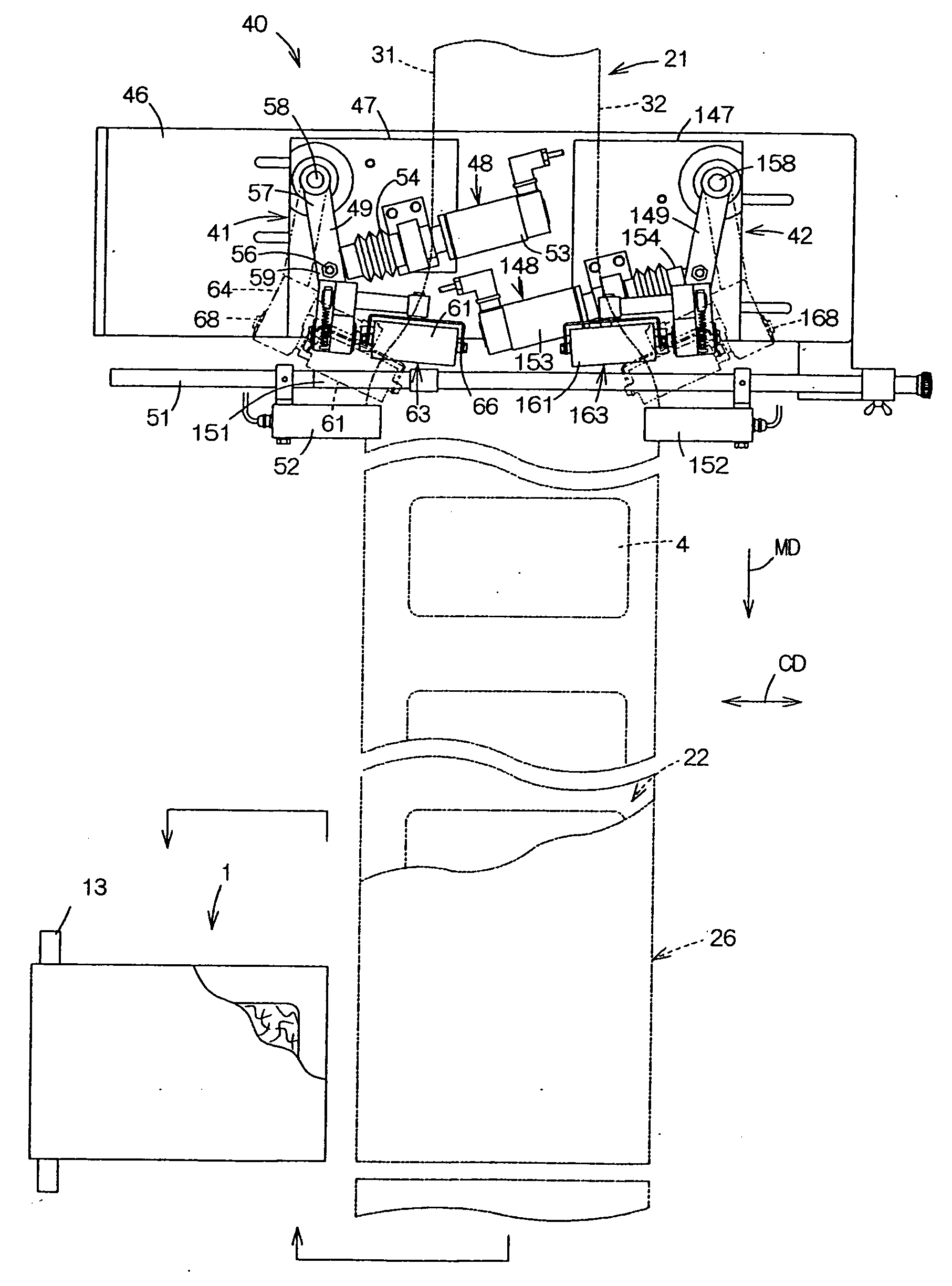 Method and apparatus for guiding side edges of continuously running web