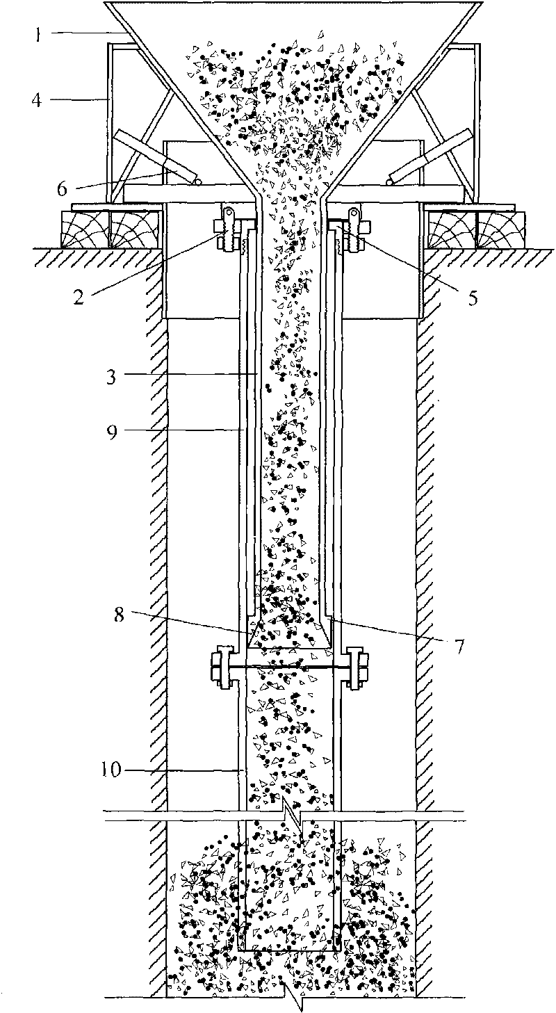 Feeding device of pouring pile underwater concrete and pouring method thereof