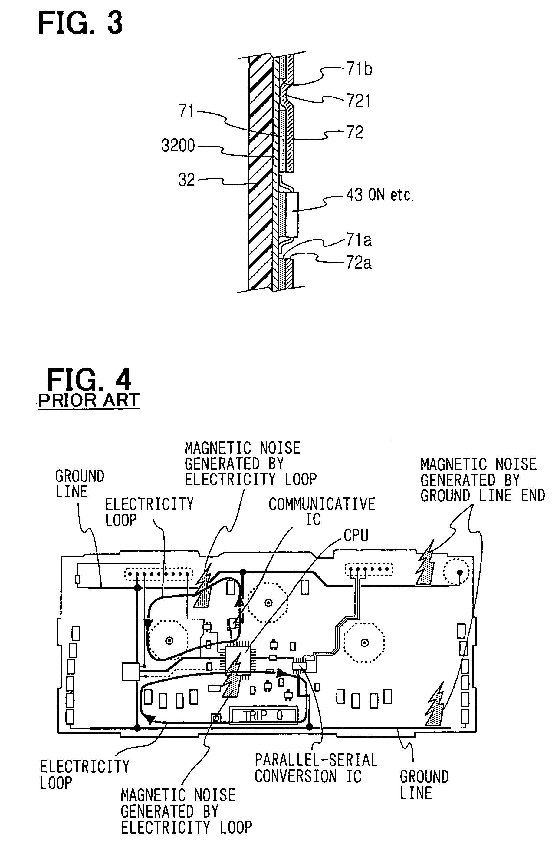 Printed board and meter unit provided therewith