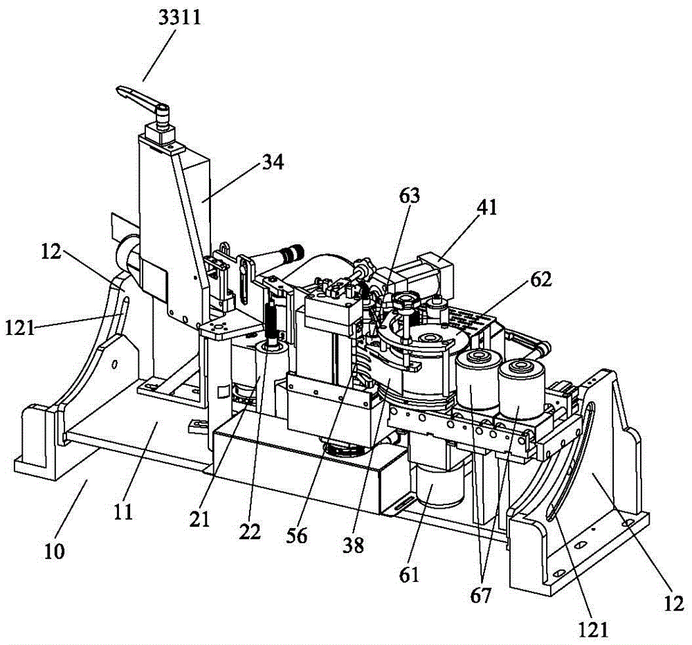 Grooving, gluing and band pressing mechanism of edge sealing band