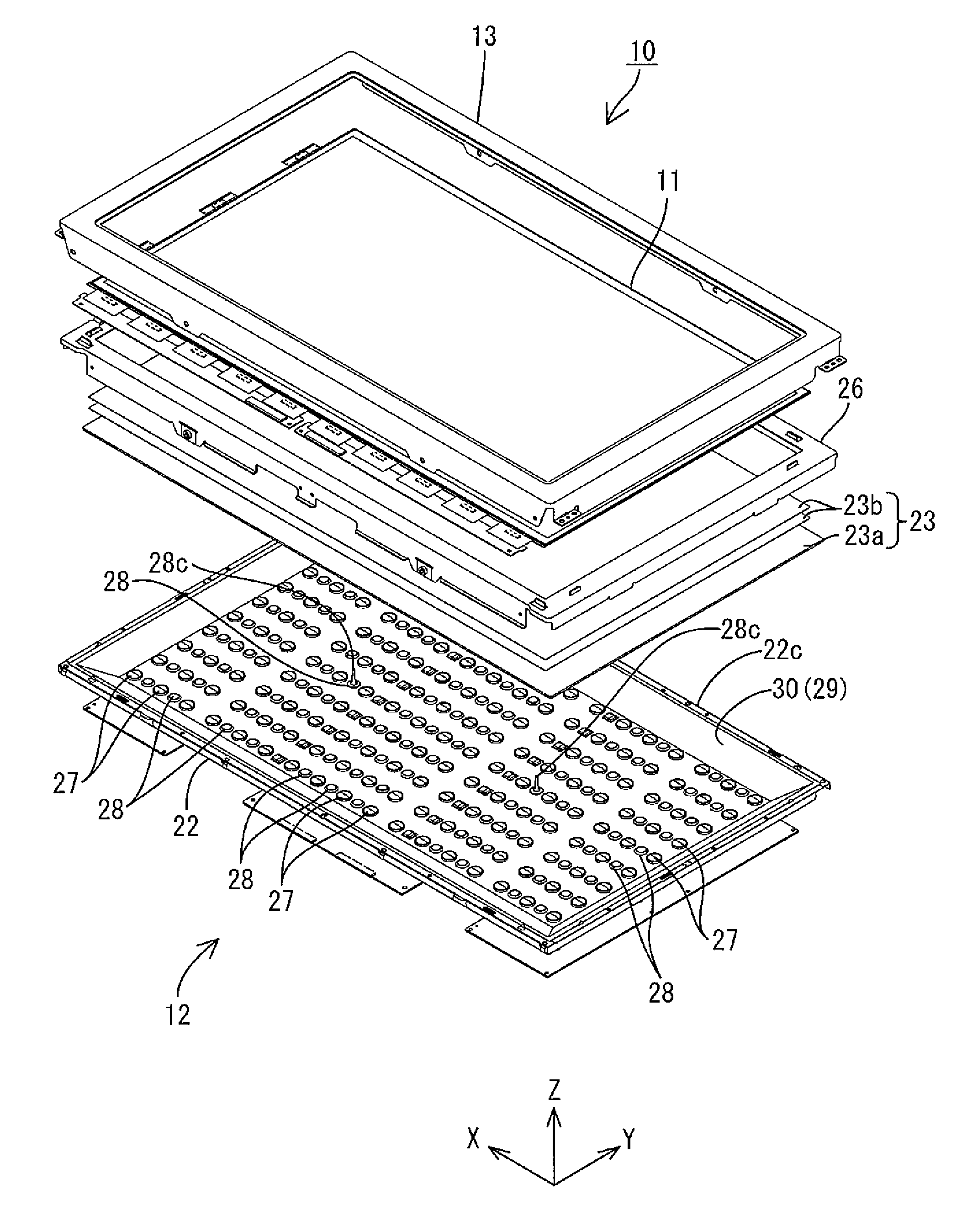 Display device and television receiver