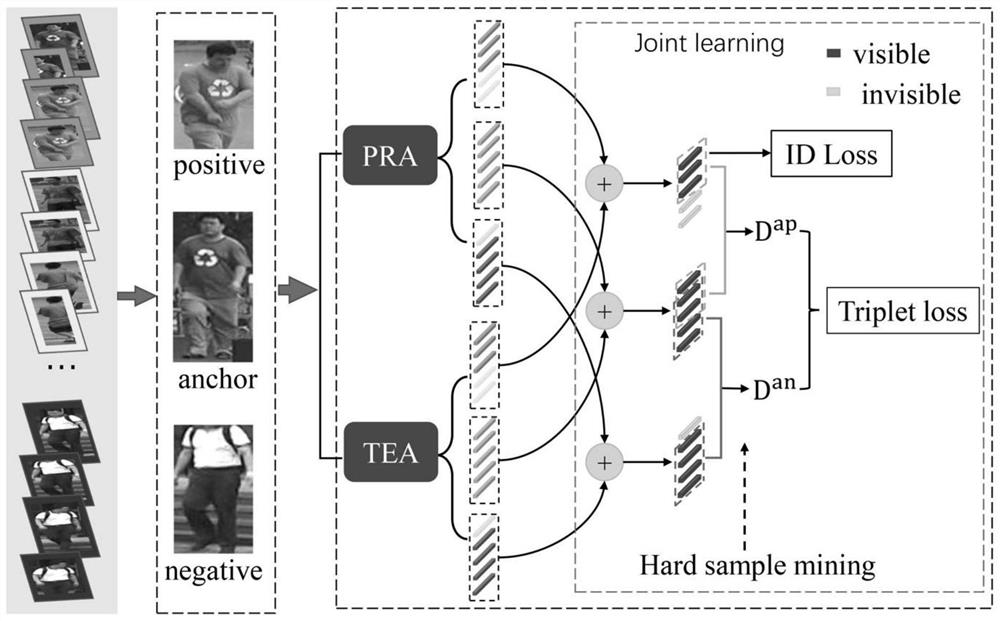 Partial pedestrian re-identification method based on visible perception texture semantic alignment