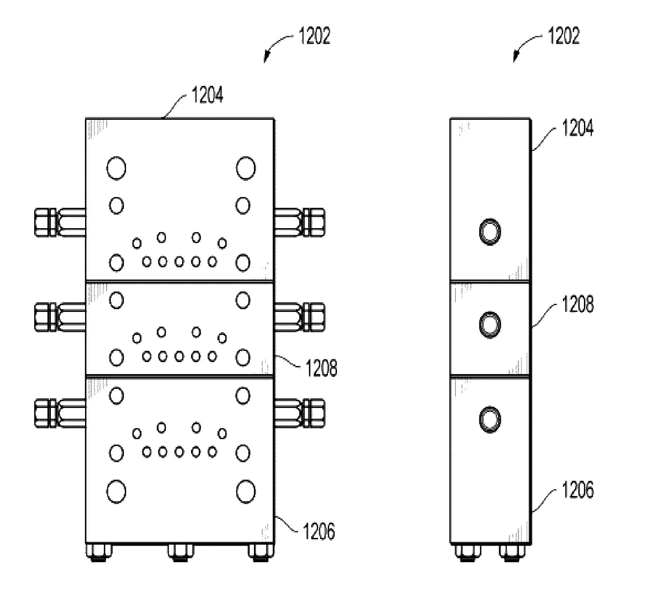 Fluid divider block suitable for use at high pressures