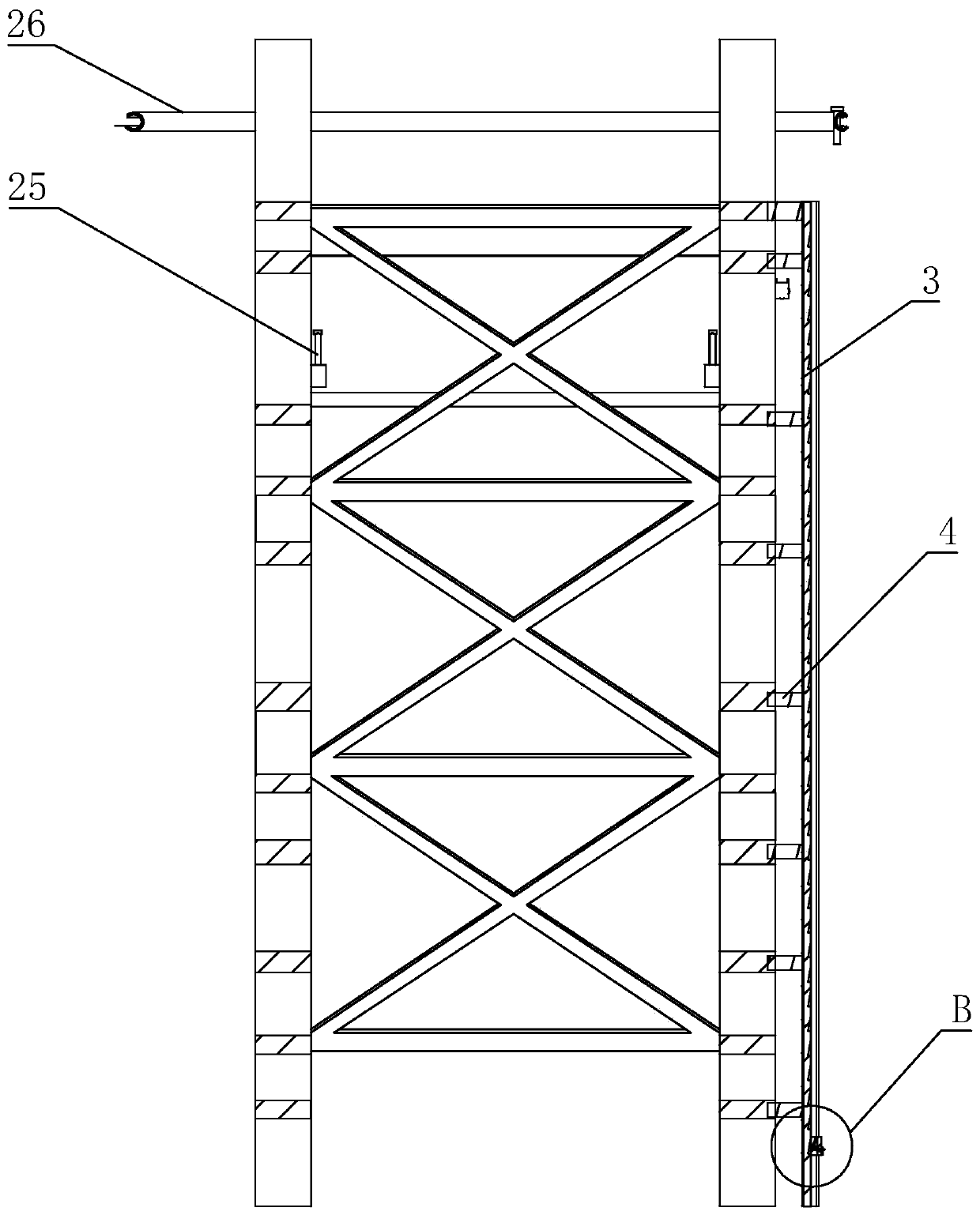 Safety auxiliary device for electric power tower maintenance