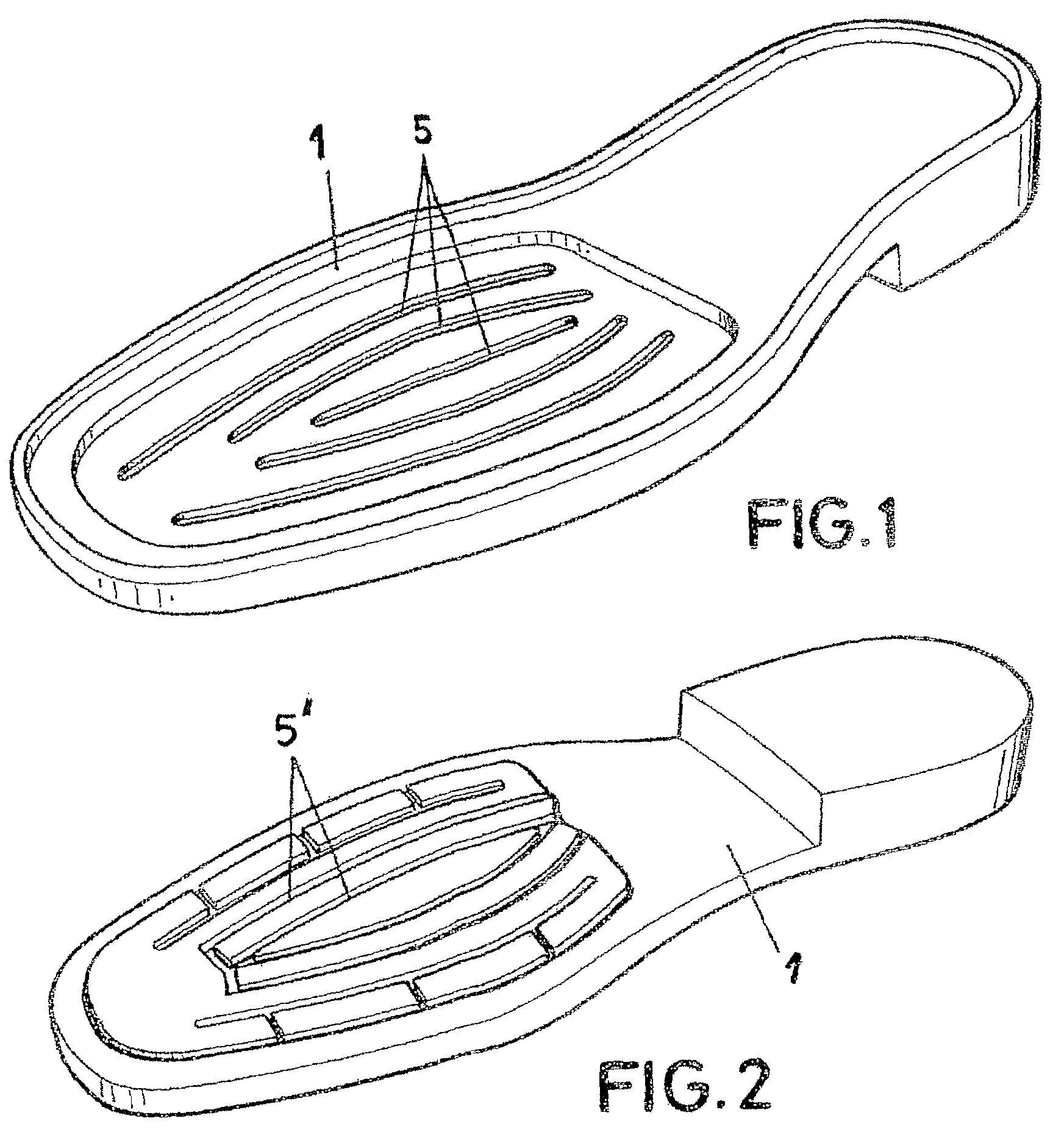 Self-ventilated, ergonomic footwear and sole