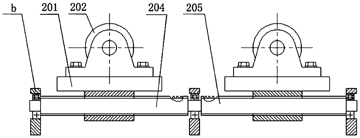 Horizontal overhead tensioning device for motor rotor conducting bars