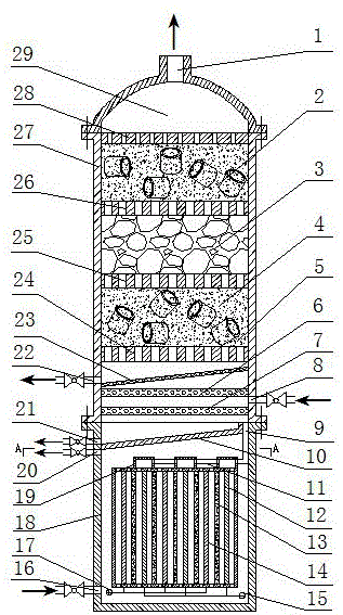 A proton membrane electrocatalytic flue gas desulfurization and denitrification device