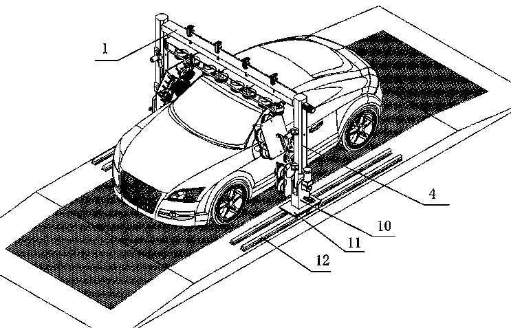 Gantry swing arm type automatic vehicle cleaning mechanism