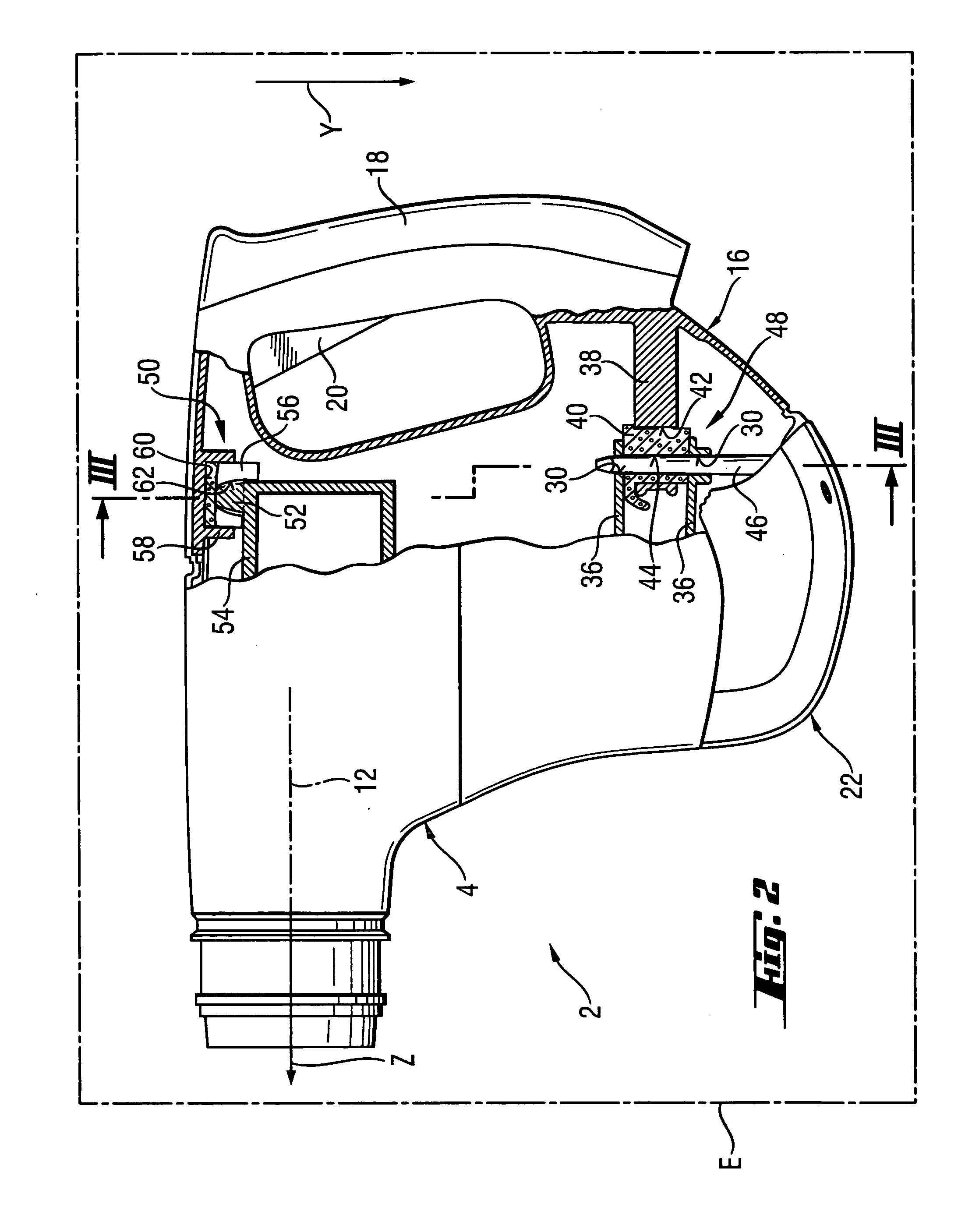 Hand-held power tool with vibration-reducing means