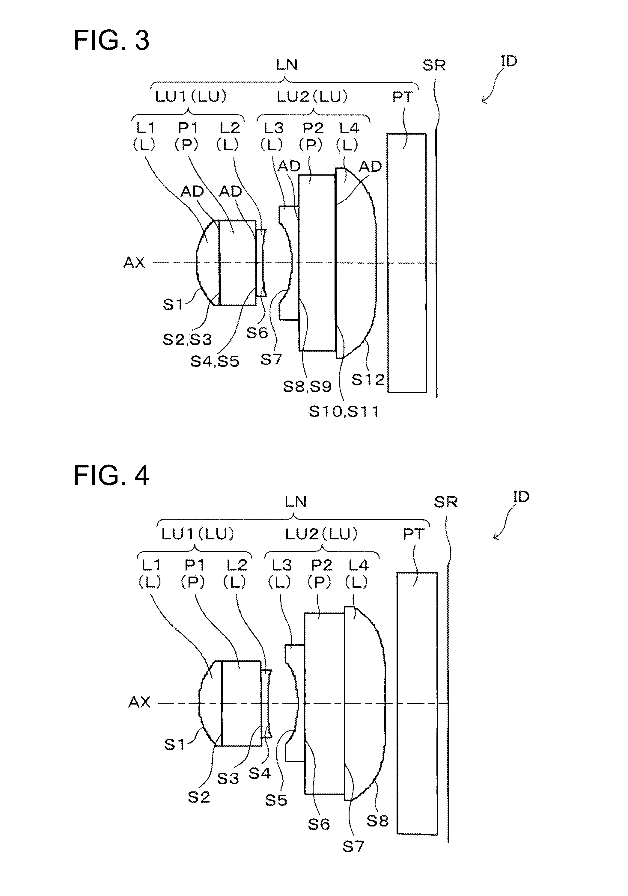 Lens unit, image capturing lens, image capturing device and portable terminal