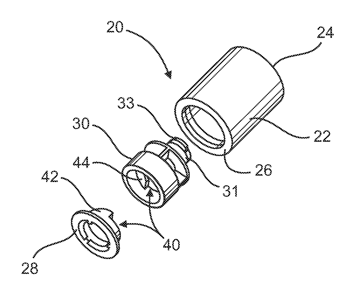 Support and closure assembly for discharge port of a syringe and tracking system therefore