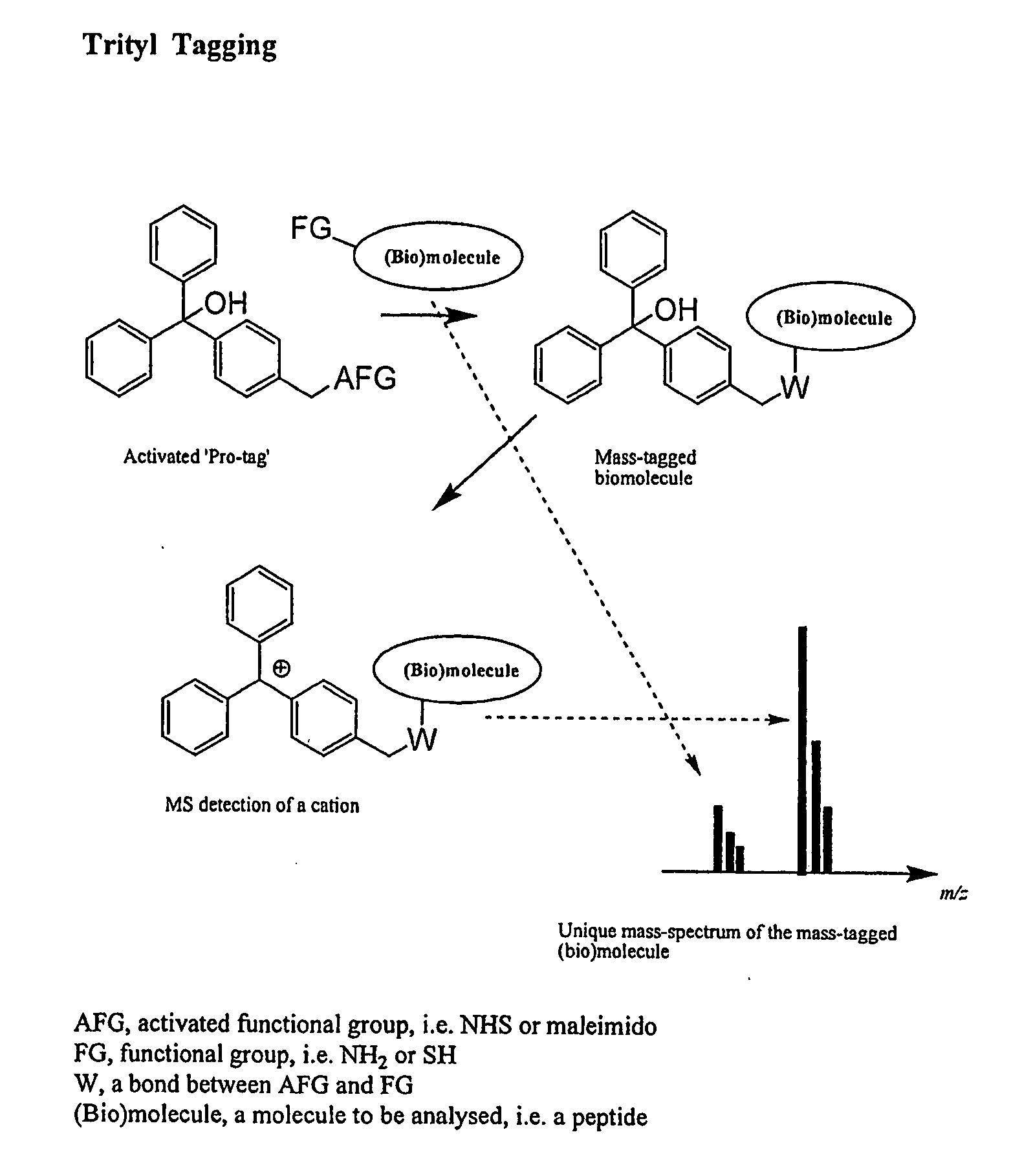 Trityl derivatives for enhancing mass spectrometry