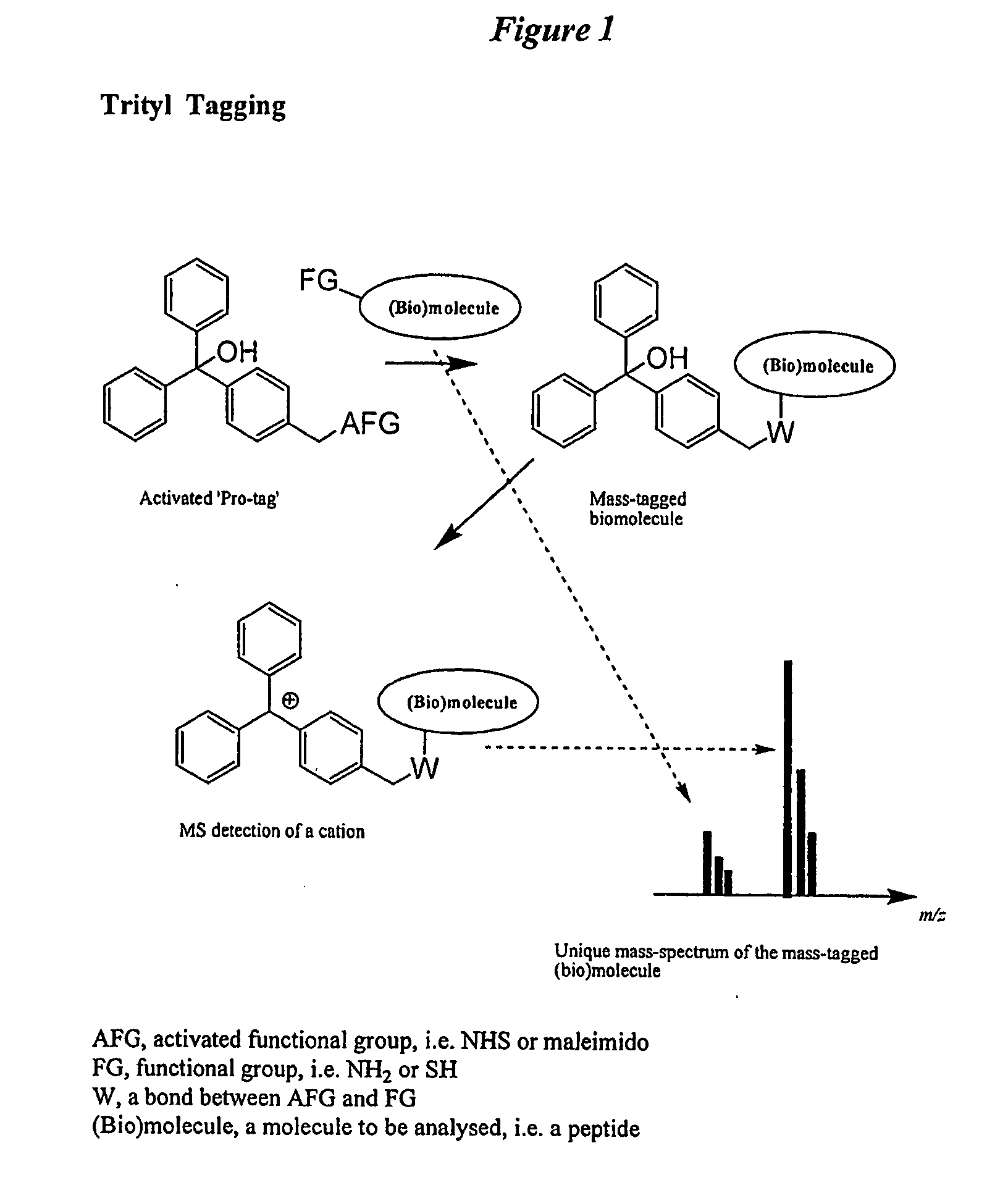 Trityl derivatives for enhancing mass spectrometry