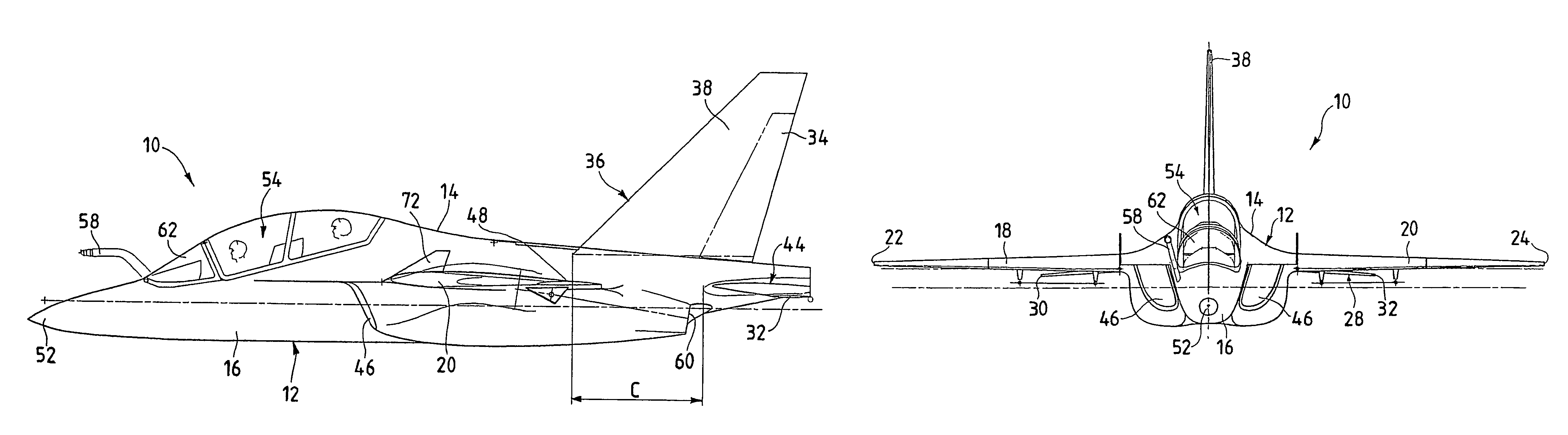 Aircraft configuration with improved aerodynamic performance