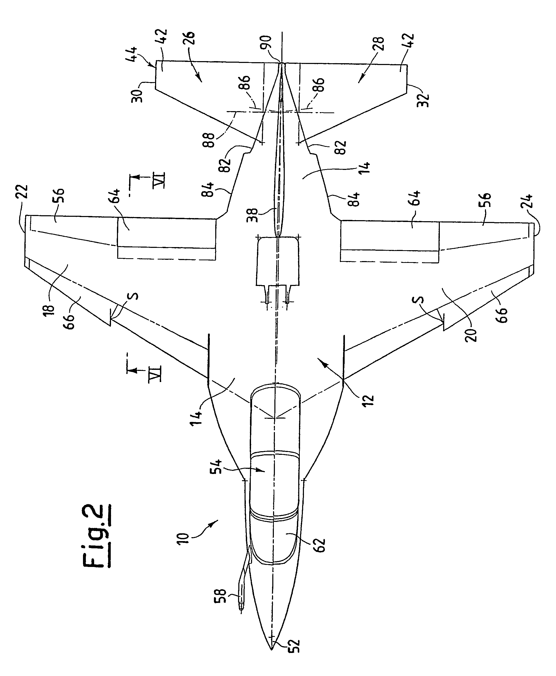 Aircraft configuration with improved aerodynamic performance