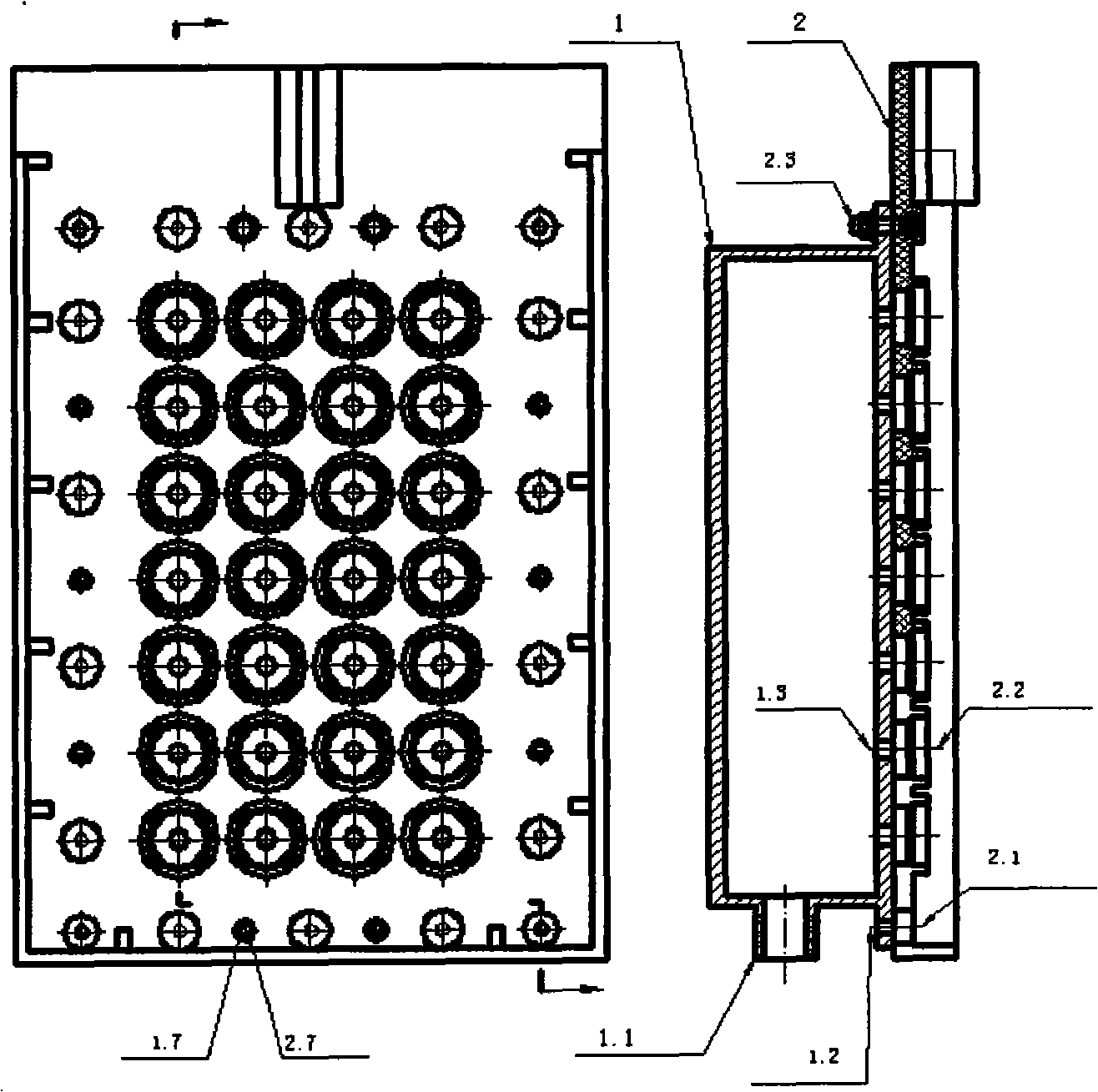 Matrix type dielectric water-cooling resistor locker