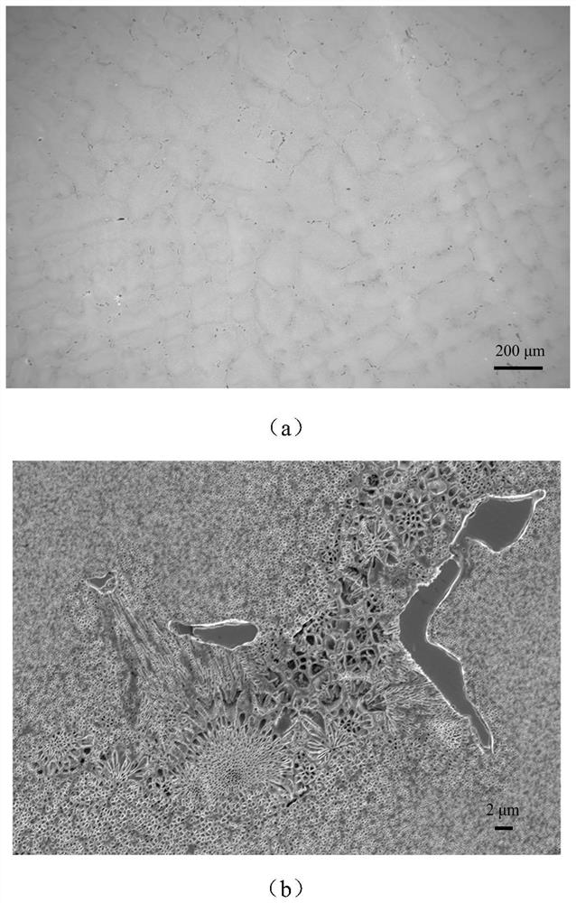 Two-stage homogenization heat treatment method for high-strength nickel-based superalloy cast ingot