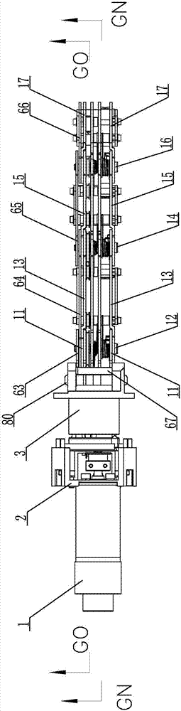 Three-finger-three-knuckle under-actuated mechanical arm with finger tail end path being controllable