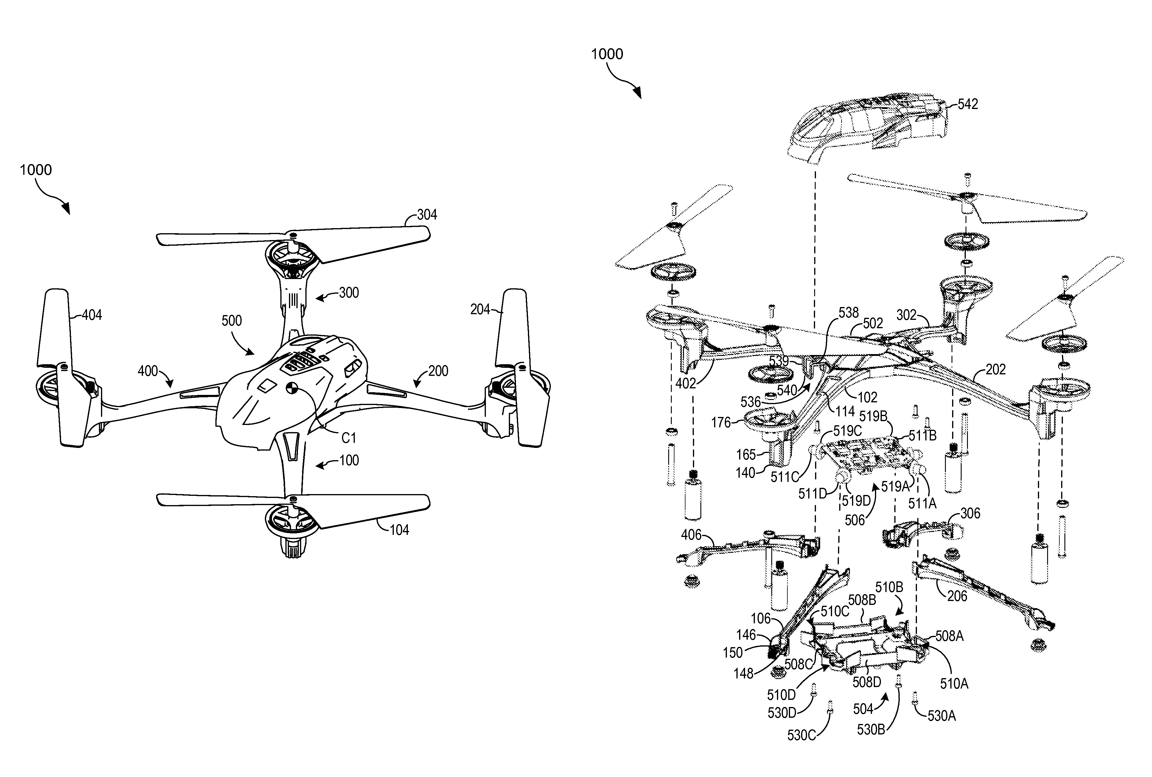 Rotorcraft with integrated light pipe support members