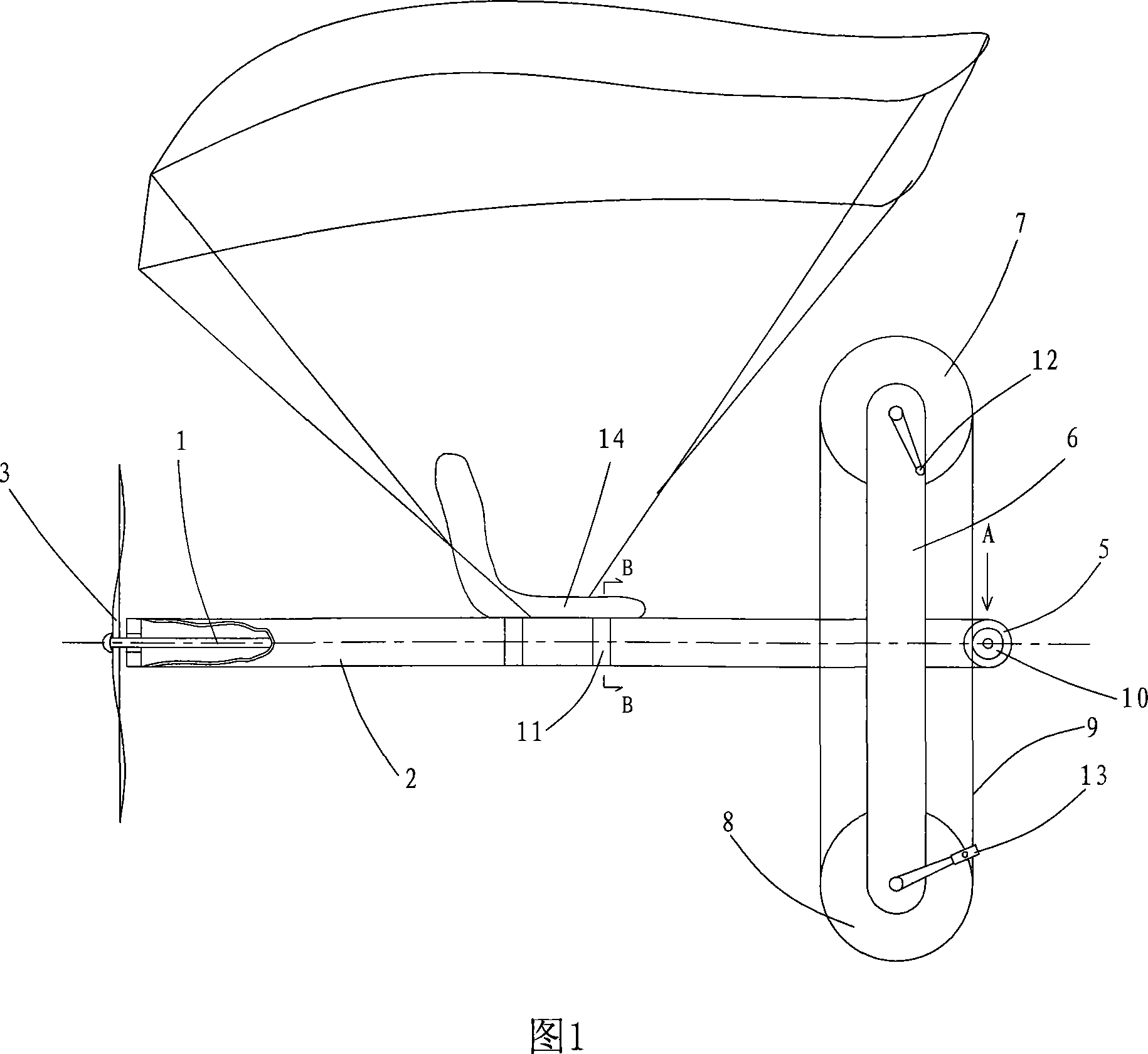 Manpower propeller type paraglider