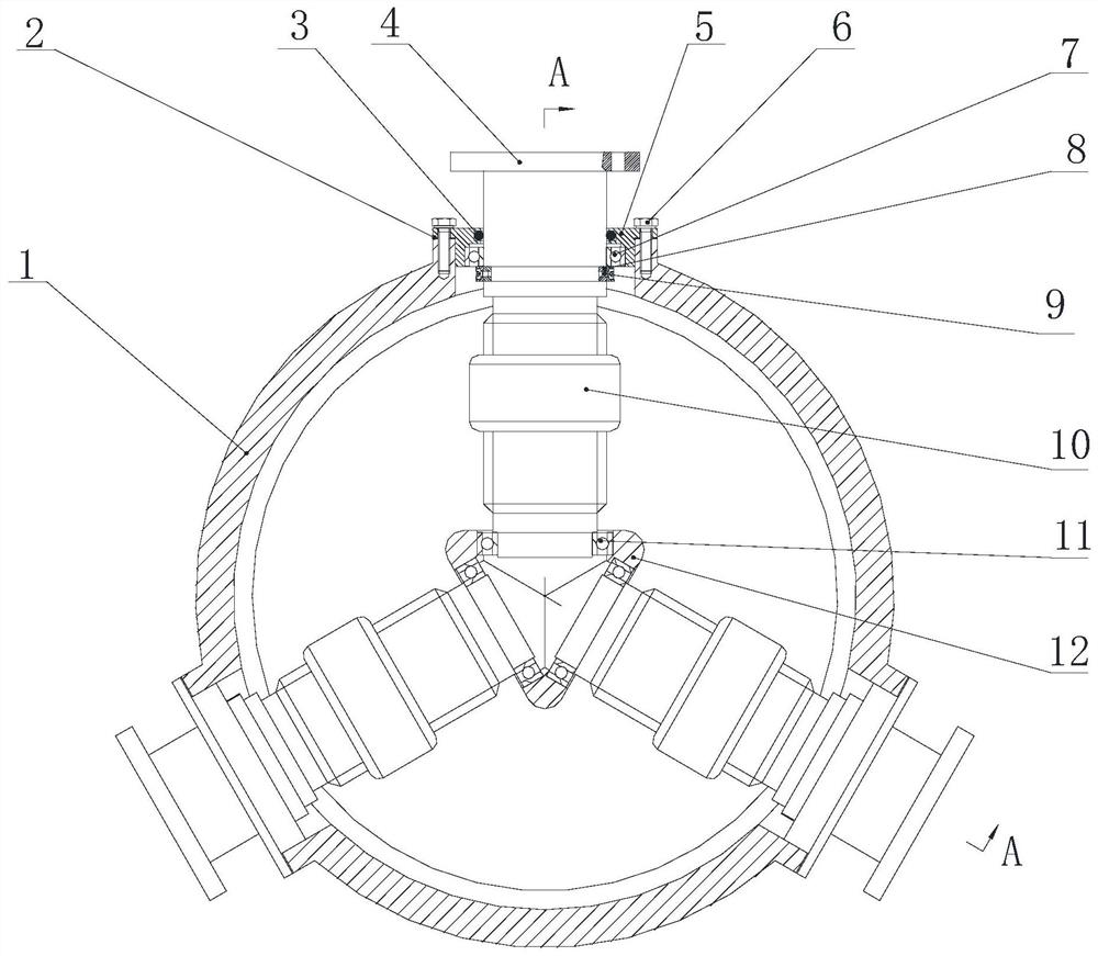 A pitch-variable mechanism of a helical auxiliary drive type horizontal-axis ocean current energy generating set