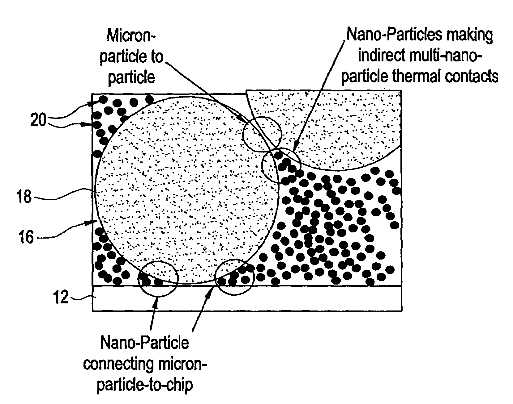 Thermal conductive material utilizing electrically conductive nanoparticles