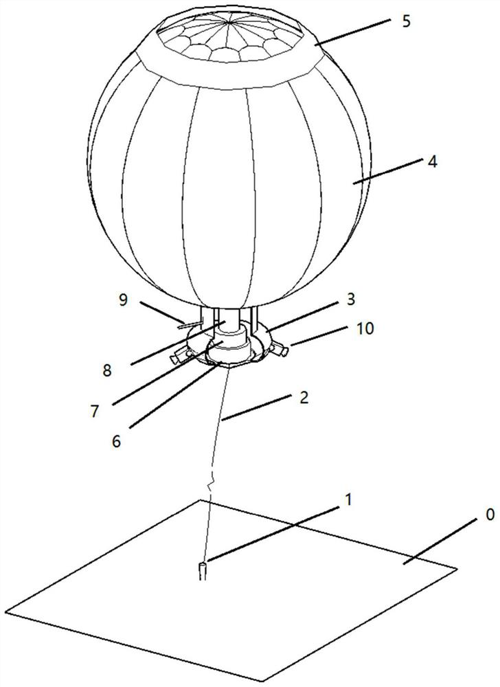 A damming disaster warning device and monitoring and warning method based on a tethered balloon