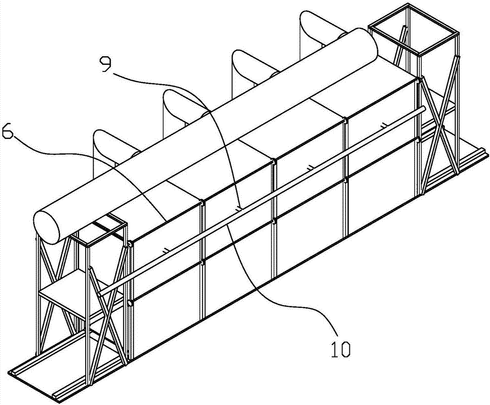 Double-layered garbage pyrolysis tunnel kiln